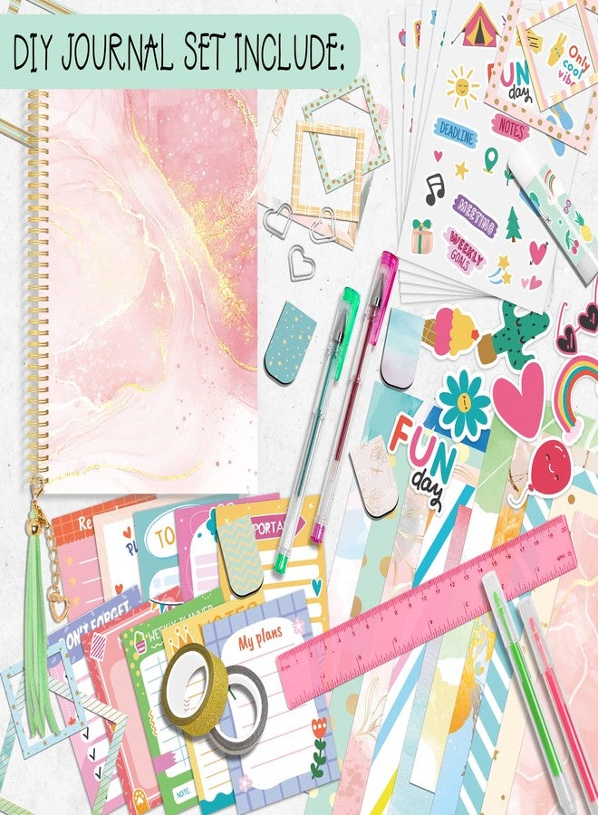 ABERLLS DIY Journal Kit for Girls - Gift for 8-14 Year Old Girl - Cool Birthday Gifts Ideas for Teens - Fun, Cute Art & Crafts Kits for Tween Teenage Kids- Scrapbook & Diary Supplies Toy Set - Image 2